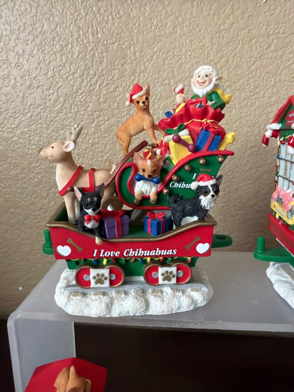 Danbury Mint Chihuahua Christmas Express Train 6 Piece Set Dog Holiday Decor - Picture 9 of 15